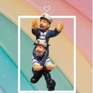 Two men Sea Captain Wine Holder Figurine  Statue